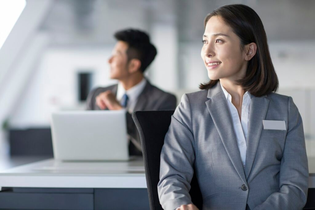 Business person sitting in office